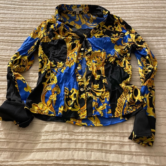 Cache button up blouse. size small - Picture 1 of 3